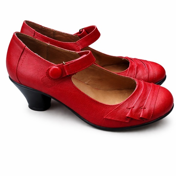 Miz Mooz Shoes - Miz Mooz Carolina – Red Mary Jane Heels – Size 37